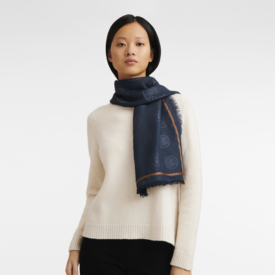 La Médaille Longchamp Shawl, Navy