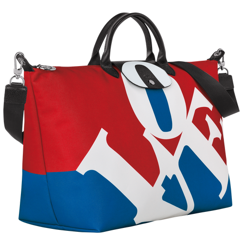 Longchamp x Robert Indiana Bolsa de viaje , Tela - Blanco - Vista 3 de 6