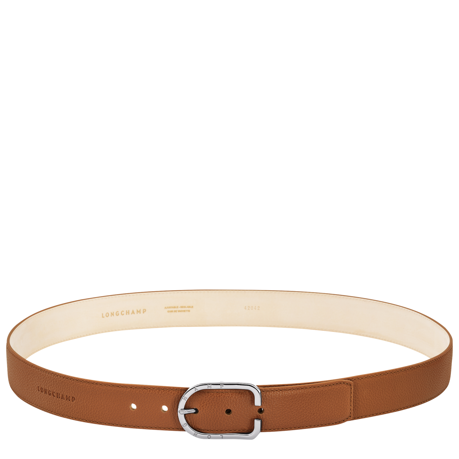 Le Foulonné Men's belt Caramel - Leather | Longchamp US