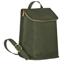 Le Foulonné Backpack , Khaki - Leather