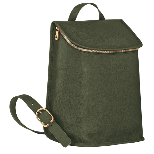 Le Foulonné Backpack , Khaki - Leather - View 2 of  3
