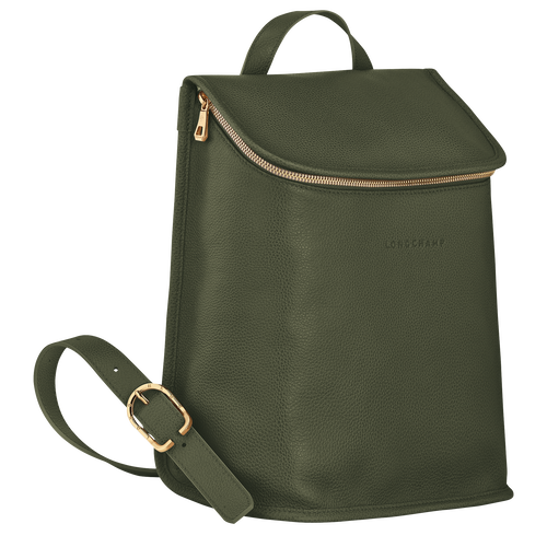 Le Foulonné Backpack , Khaki - Leather - View 2 of 3