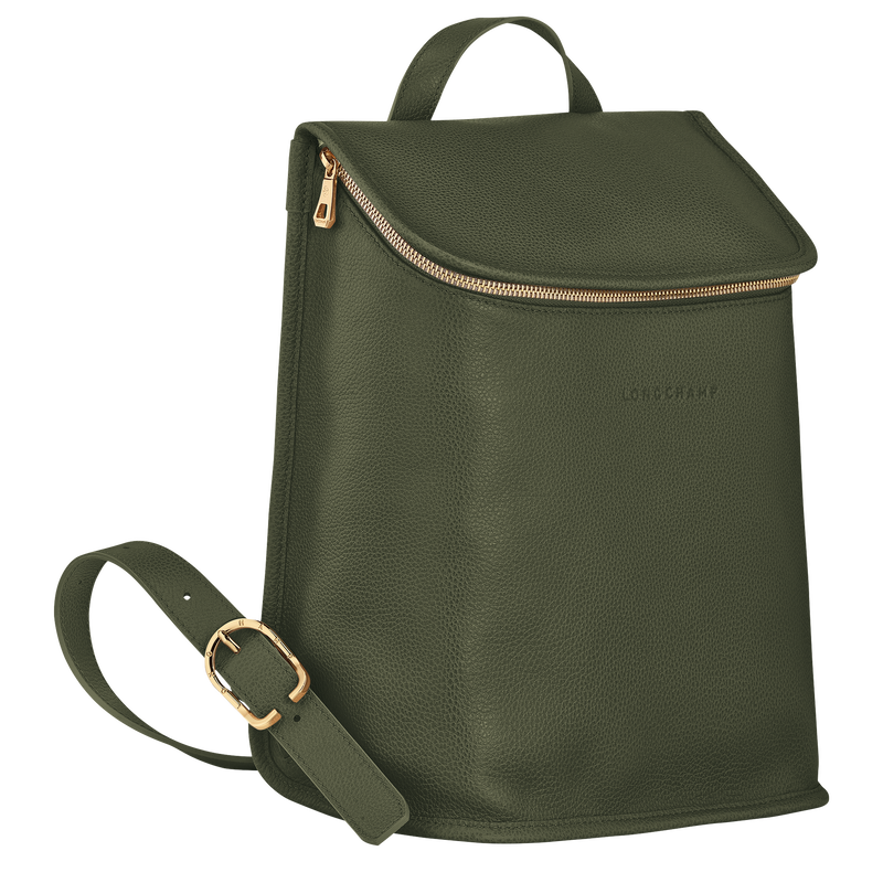 Le Foulonné Backpack , Khaki - Leather  - View 2 of  3