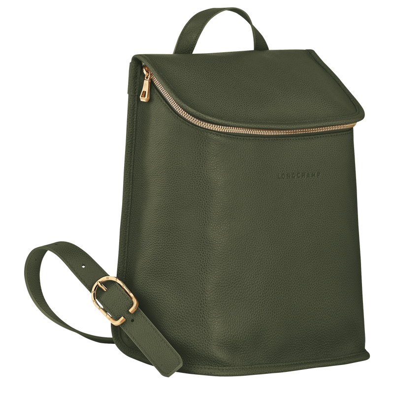 Le Foulonné Backpack , Khaki - Leather  - View 2 of 3