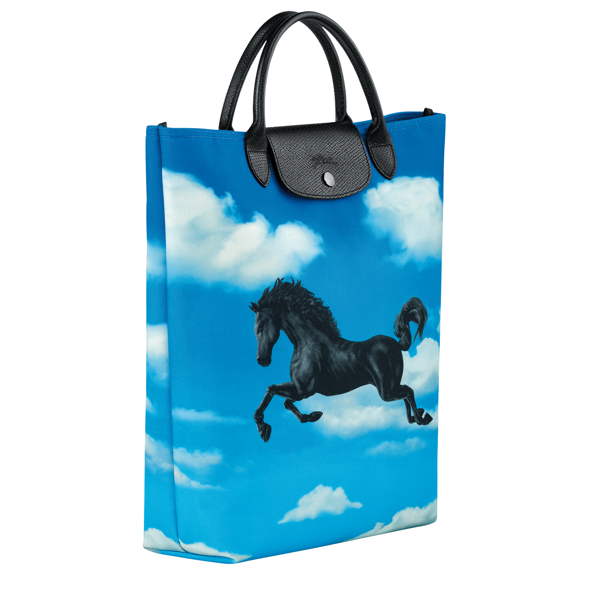 Longchamp x ToiletPaper Tote bag M, Cloud Blue