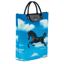 Longchamp x ToiletPaper Tote bag M, Cloud Blue