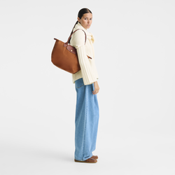 Le Pliage Original M Tote bag , Cognac - Recycled canvas