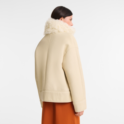 Coat , Ecru - Leather