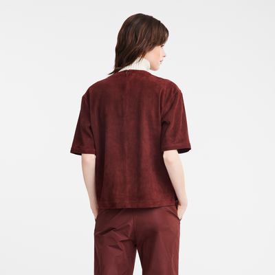 null Short leather top, Burgundy