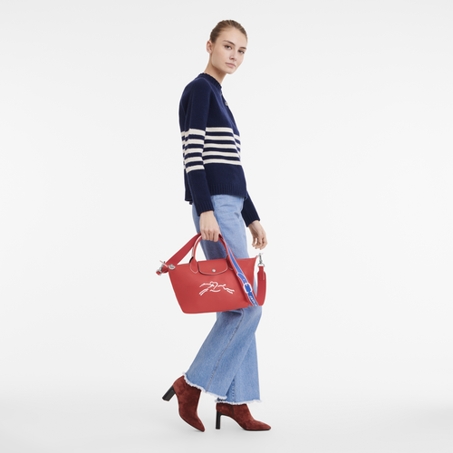 Handtasche S Le Pliage Xtra , Leder - Rot - Ansicht 2 von 6