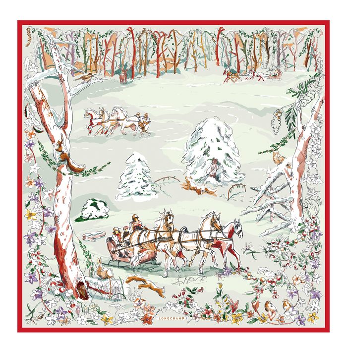 Fall-Winter 2022 Collection Silk scarf 90, Celadon