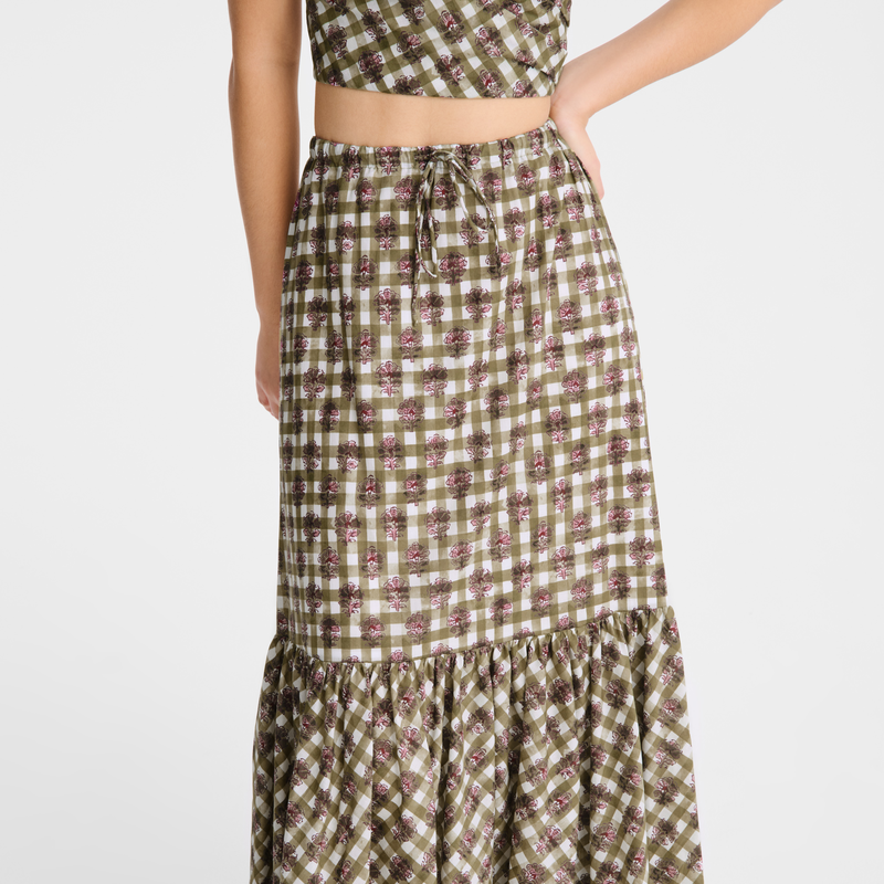 Long skirt , Artichoke - Vichy print veil  - View 3 of 3