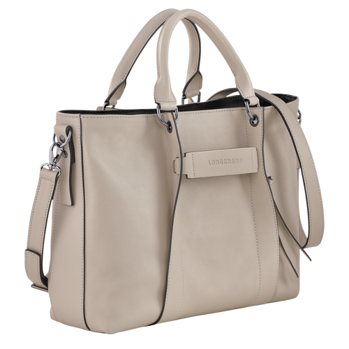 Longchamp 3D Tas met handgreep aan de bovenkant L , Klei - Leder - Weergave 3 van  5