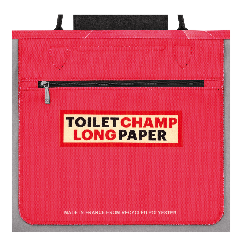 Longchamp x ToiletPaper M Tote bag , Red - Canvas  - View 5 of 5