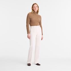 Trousers , Ecru - Crepe