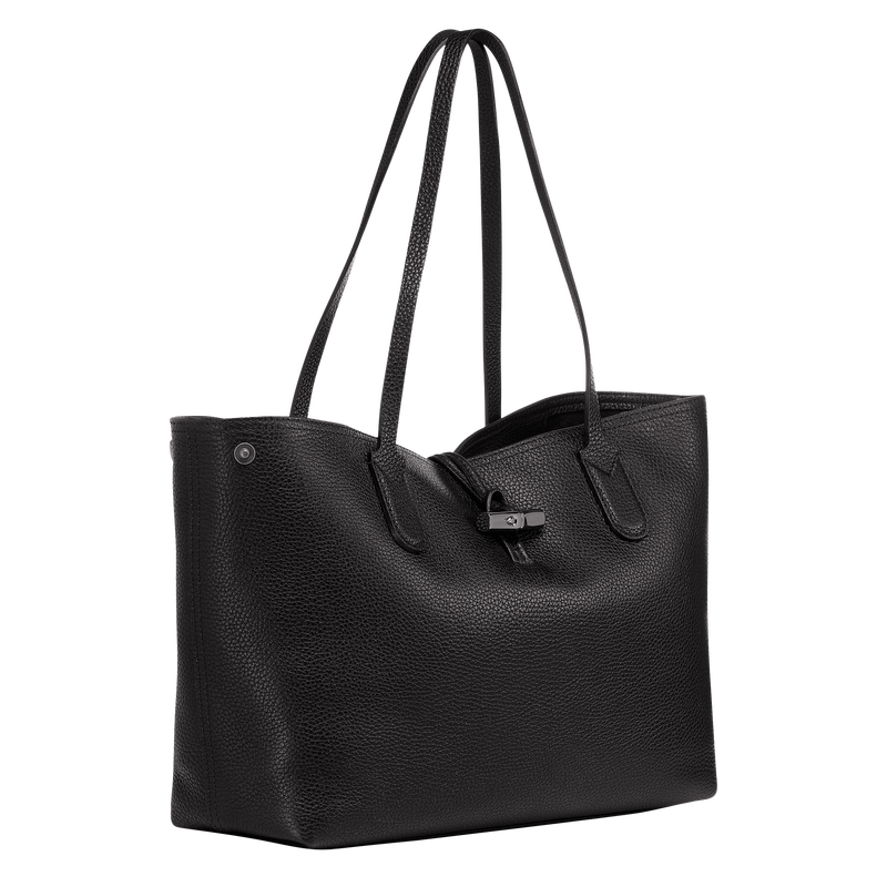 Le Roseau Essential L Tote bag , Black - Leather  - View 3 of  5