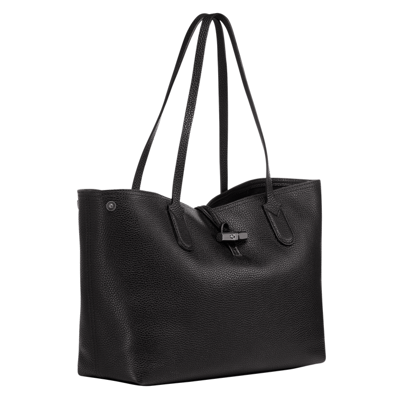 Sac cabas L Le Roseau Essential , Cuir - Noir  - Vue 3 de 5