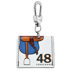 Longchamp Le Pliage Cuir Turquoise Blue Key Ring Bag Charm Tattoo