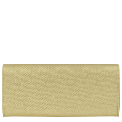 Portefeuille long à rabat Le Roseau , Cuir - Pistache