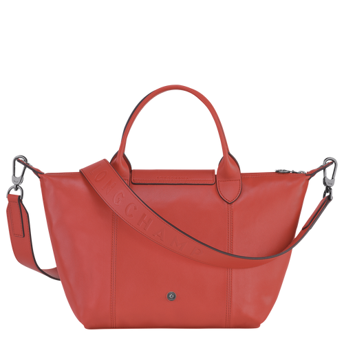 Le Pliage Cuir Top handle bag S, Terracotta