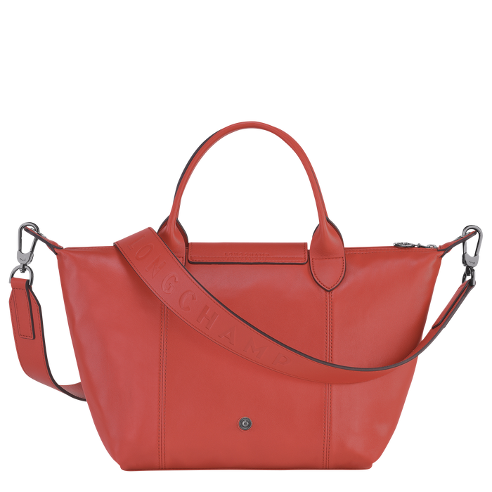 Le Pliage Cuir Top handle bag S, Terracotta