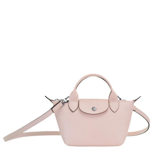 Le Pliage Cuir Top handle bag XS, Pale pink