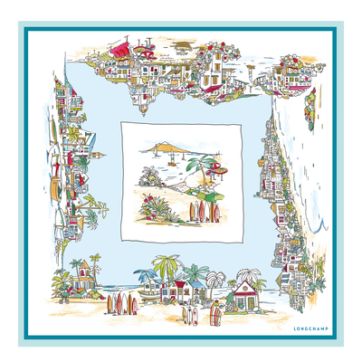 Vivement l'Et&eacute; Silk scarf 70, Sky Blue