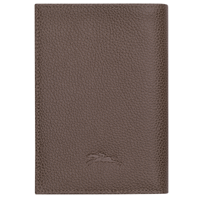 Le Foulonn&eacute; Passport cover , Taupe - Leather