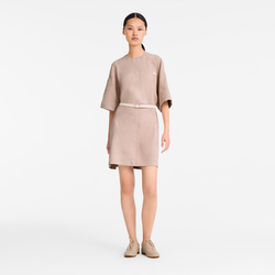 Dress , Pink - Leather