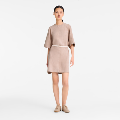 Kleid , Leder - Pink