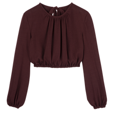 Top , Burgundy - Crepe jersey
