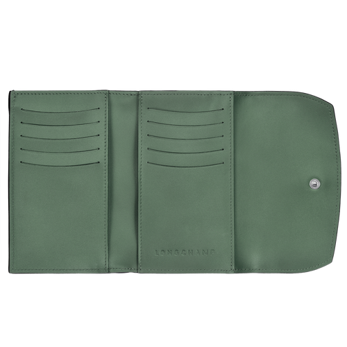 Brieftasche im Kompaktformat Roseau , Leder - Salbei - Ansicht 2 von 2
