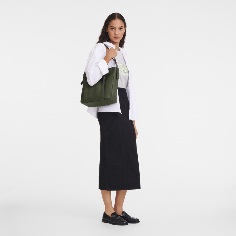 Longchamp 3D M Hobo bag , Khaki - Leather  - View 2 of  6