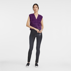 Trousers , Black - Leather