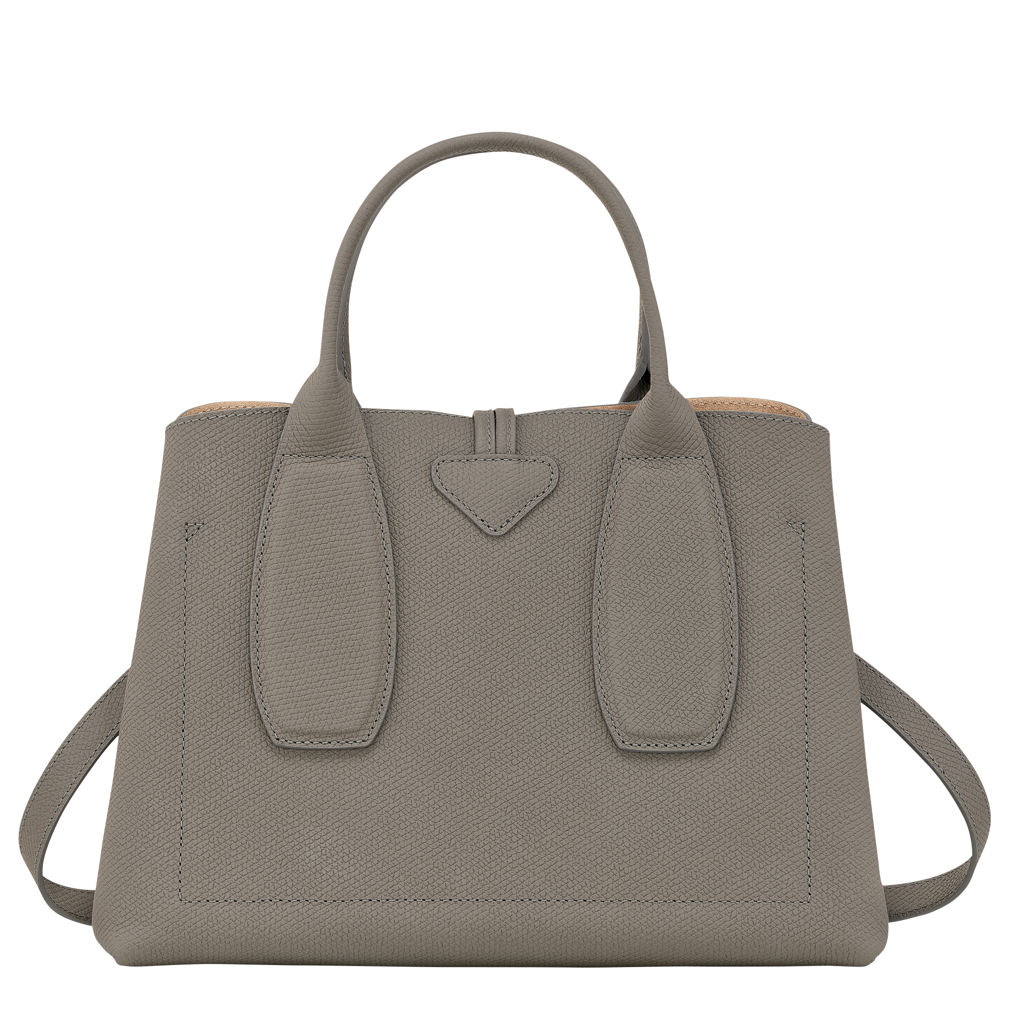 Longchamp Roseau Leather Tote Bag - Grey