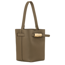 Le Smart XS Bucket bag , Olive - Leather