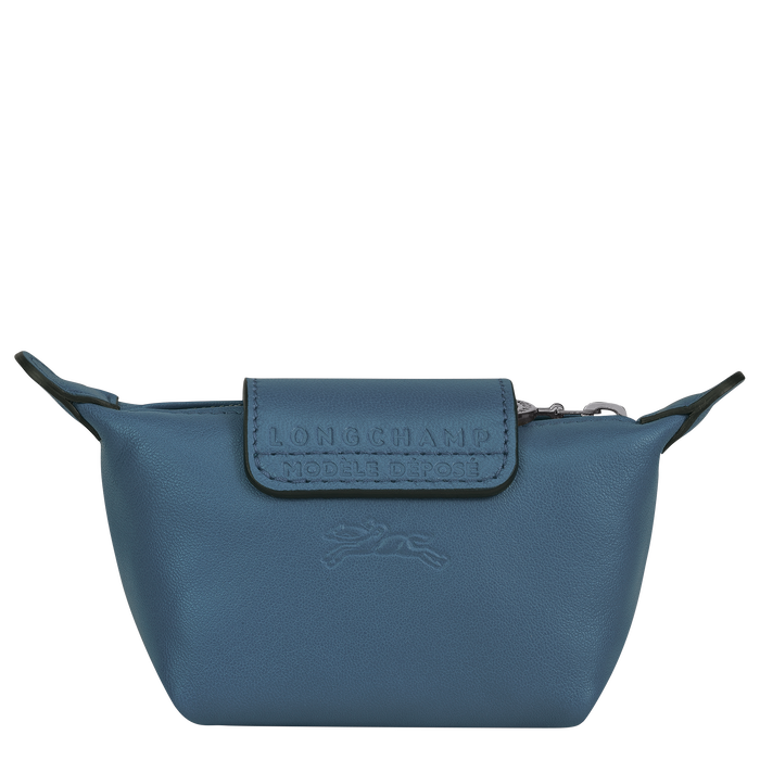 Coin purse Le Pliage Cuir Pilot blue (30016757729) Longchamp US