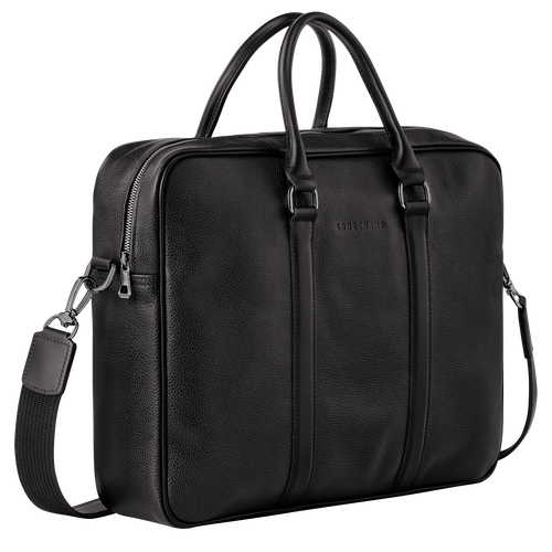 Le Foulonné M Briefcase , Black - Leather - View 3 of 5