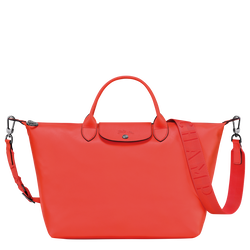 Le Pliage Xtra Tas met handgreep aan de bovenkant L , Oranje - Leder
