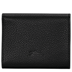 Le Foulonn&eacute; Compact wallet , Black - Leather