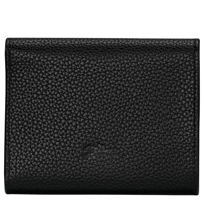 Portefeuille compact Le Foulonn&eacute; , Cuir - Noir  - Vue 2 de 3