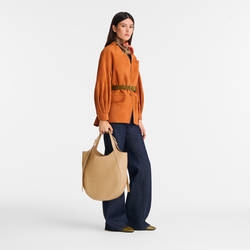 Le Foulonné XL Tote bag , Biscuit - Leather