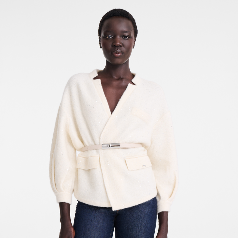 Giacca kimono , Maglia - Avorio  - View 4 of  4