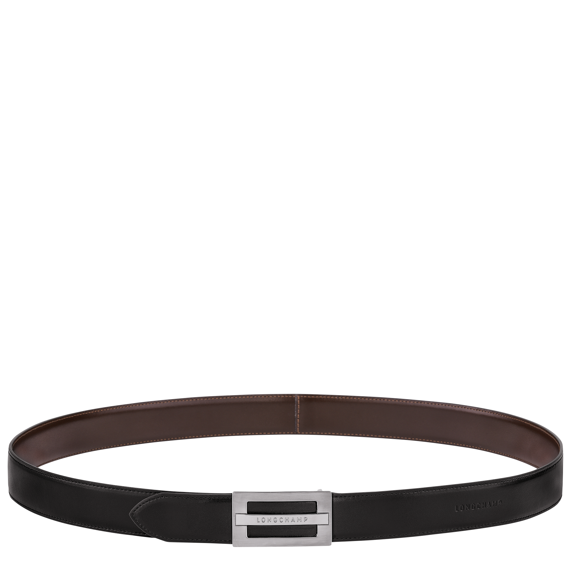 Delta Box Men's belt Black/Mocha - Leather (42031022093) | Longchamp US
