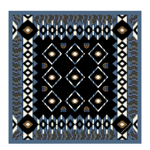 Silk scarf, 006 Navy View 1 of Silk scarf, 006 Navy, hi-res