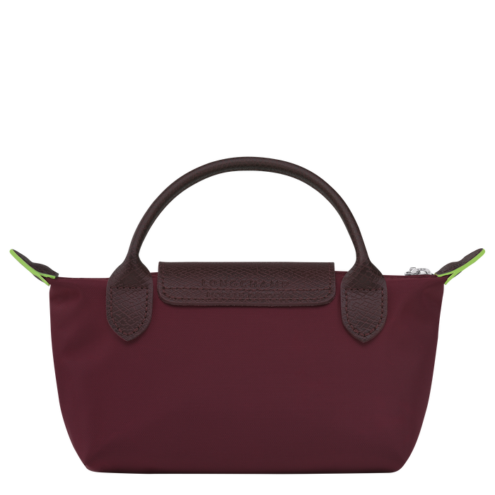 Le Pliage Green Pouch with handle, Burgundy