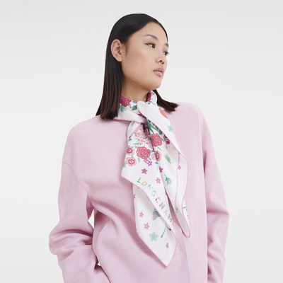 Collier de fleurs Silk scarf 90 Pink - Silk | Longchamp GB