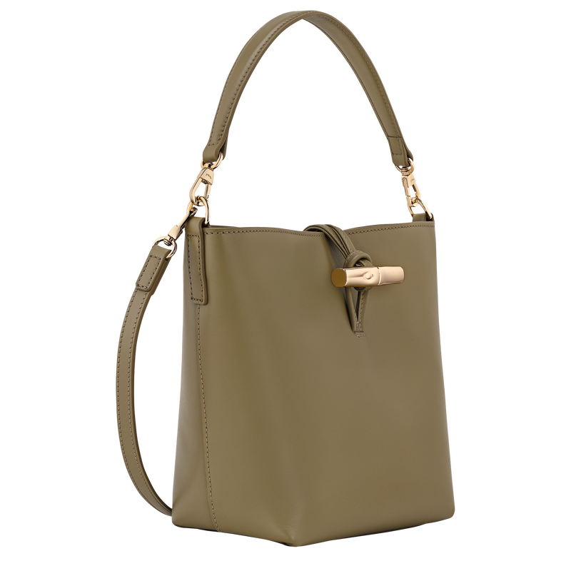 Le Roseau XS Bucket bag , Olive - Leather  - View 3 of  6