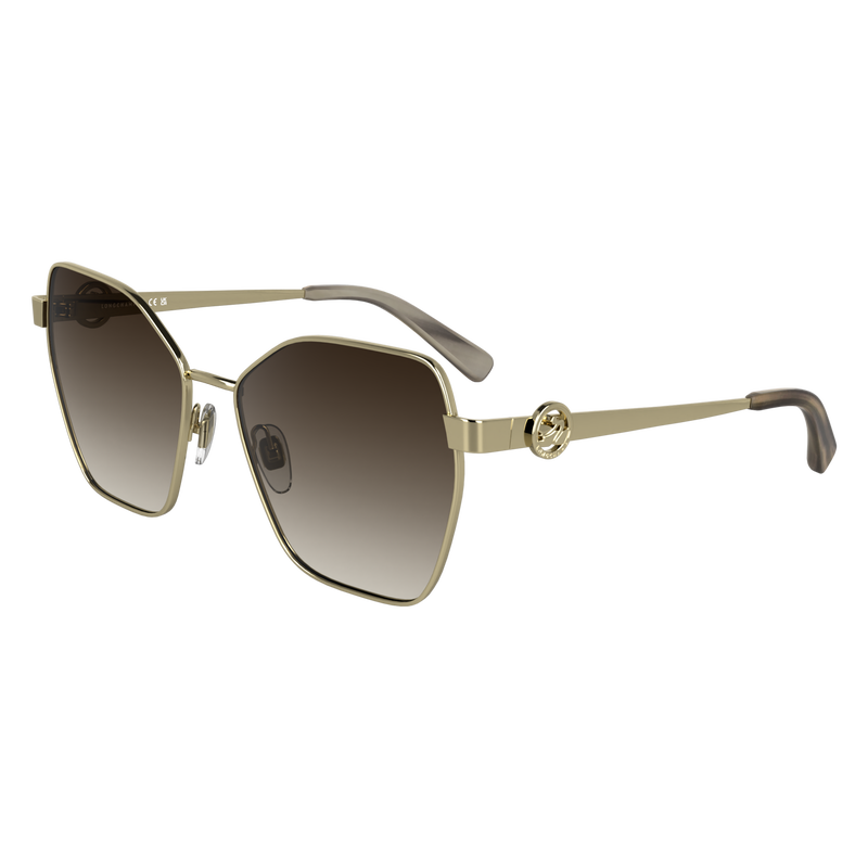 Lunettes de soleil , M&eacute;tal - Or/Marron  - Vue 2 de 2