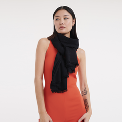 Étole Chevaux jacquard , Laine - Noir